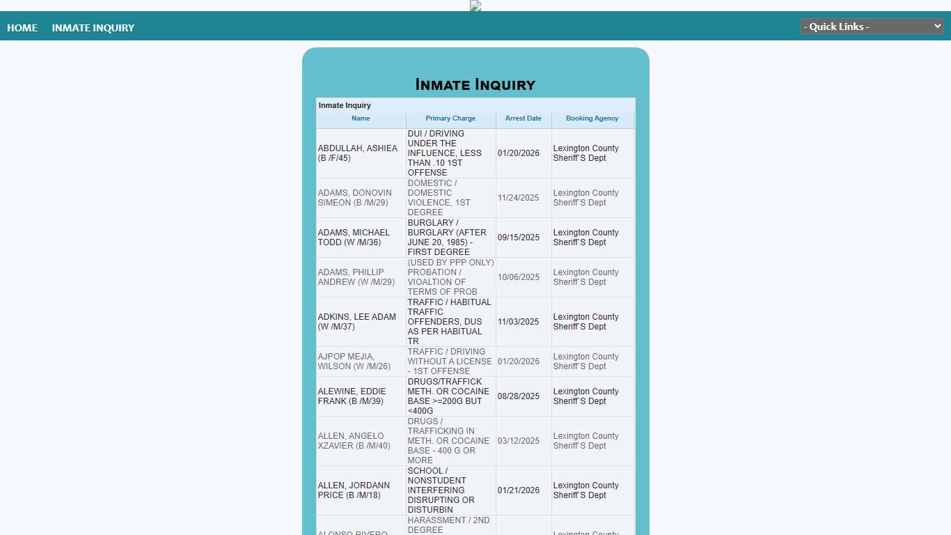 Lexington County Sheriff Office P2C